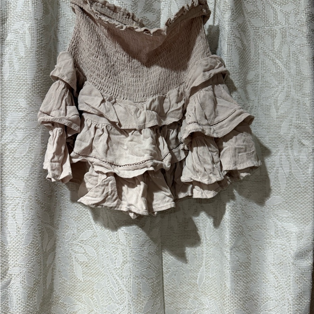 Ocean Drive Ruffled Mini Skirt in Light Pink